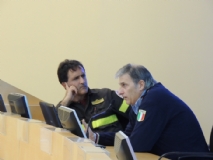 I relatori: Antonio Petitto (Vigili del Fuoco) - Antonio Pesaresi (Protezione Civile Provinciale)